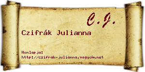 Czifrák Julianna névjegykártya